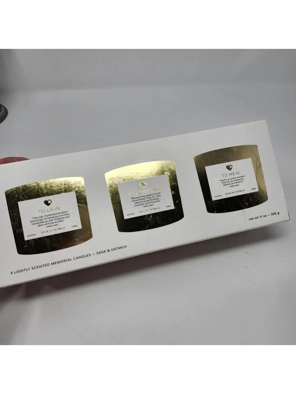 Griffin’s Heart Memorial Candle Gift Set Sage & Oatmilk 3 Pack